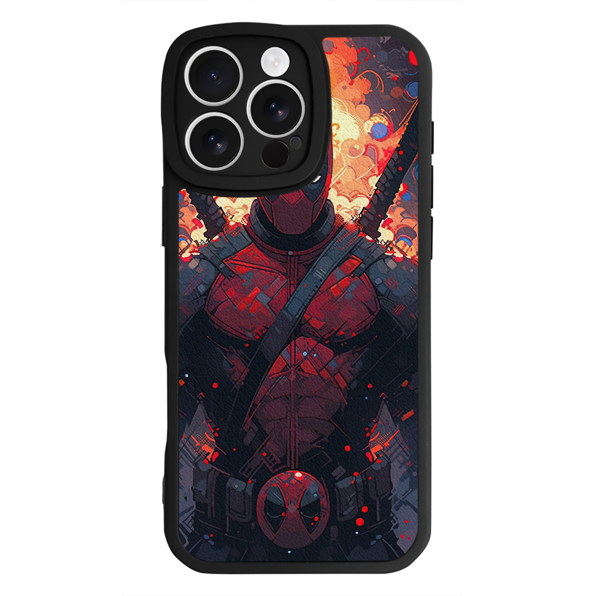（画像用） Deadpool デッドプール 【iPhone 16シリーズ対応】シリコンスマホケース（レザー調） 材質：シリコン
